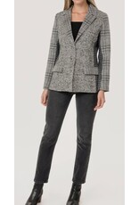 Plaid Patchwork Single-Breasted Blazer