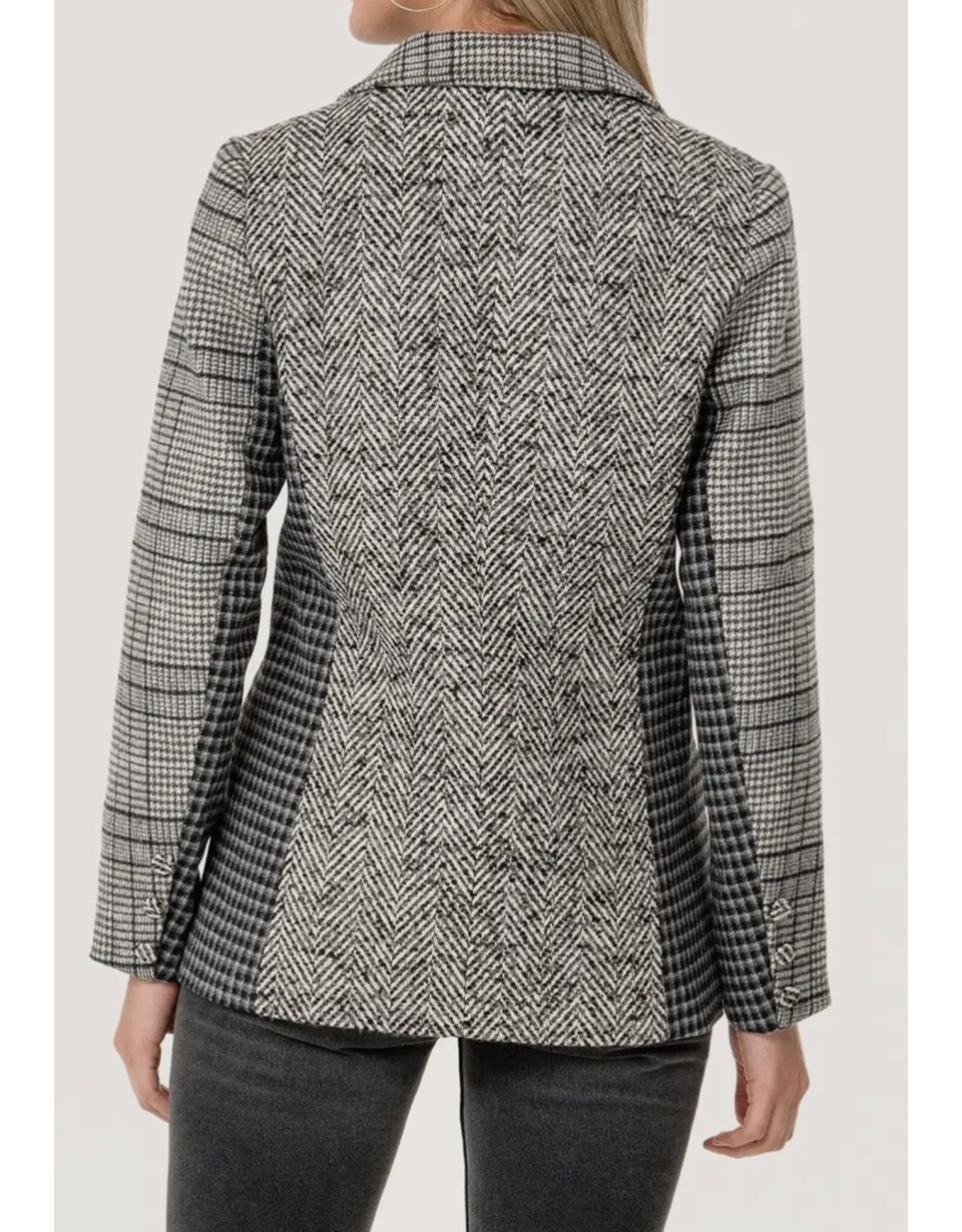 Plaid Patchwork Single-Breasted Blazer