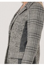 Plaid Patchwork Single-Breasted Blazer