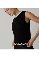 sunday edition Scallop Mock Neck Sleeveless Sweater Top