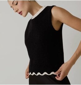 sunday edition Scallop Mock Neck Sleeveless Sweater