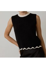 sunday edition Scallop Mock Neck Sleeveless Sweater Top