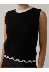 sunday edition Scallop Mock Neck Sleeveless Sweater Top