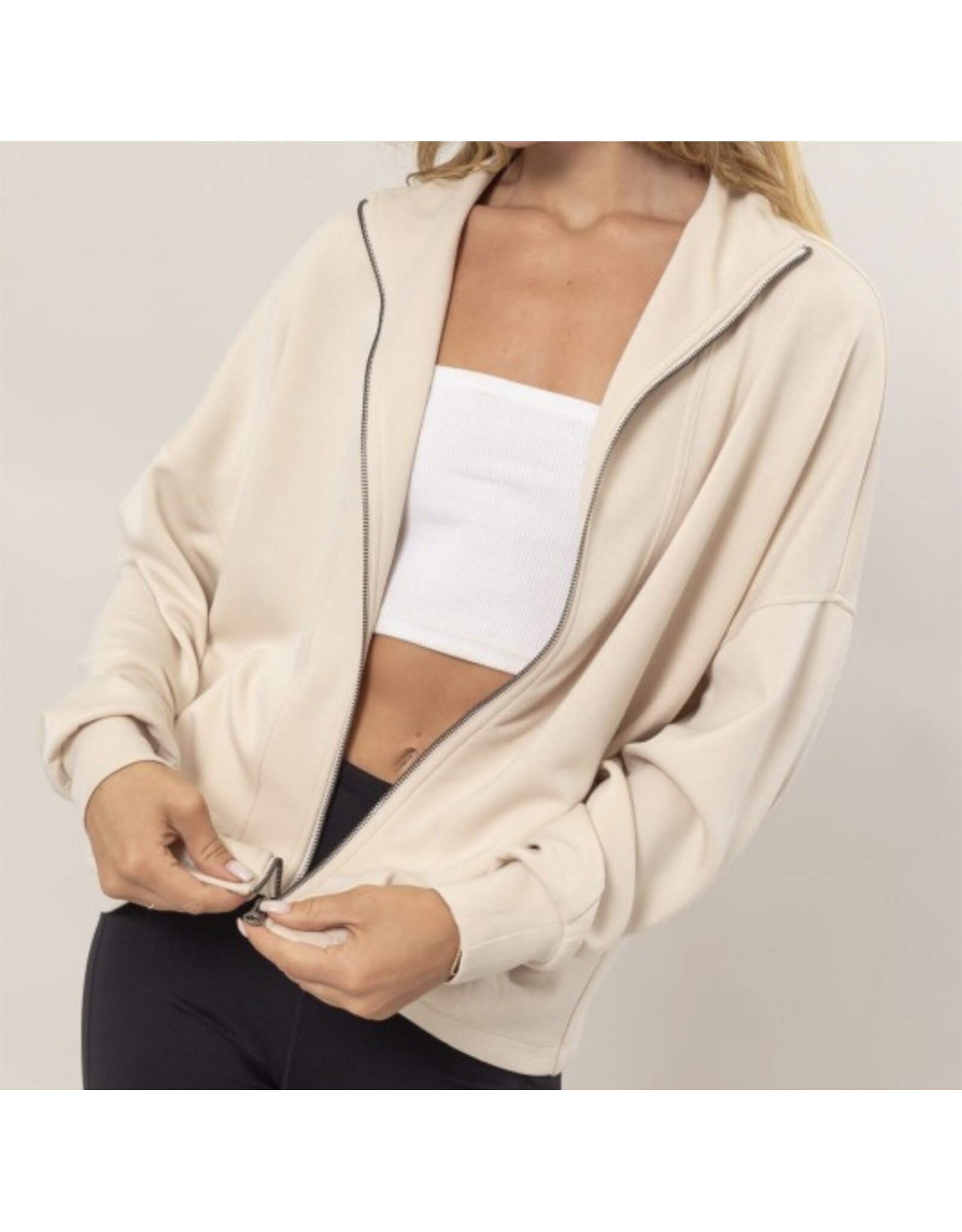 Hyfve Cozy High Neck Zip-up Jacket