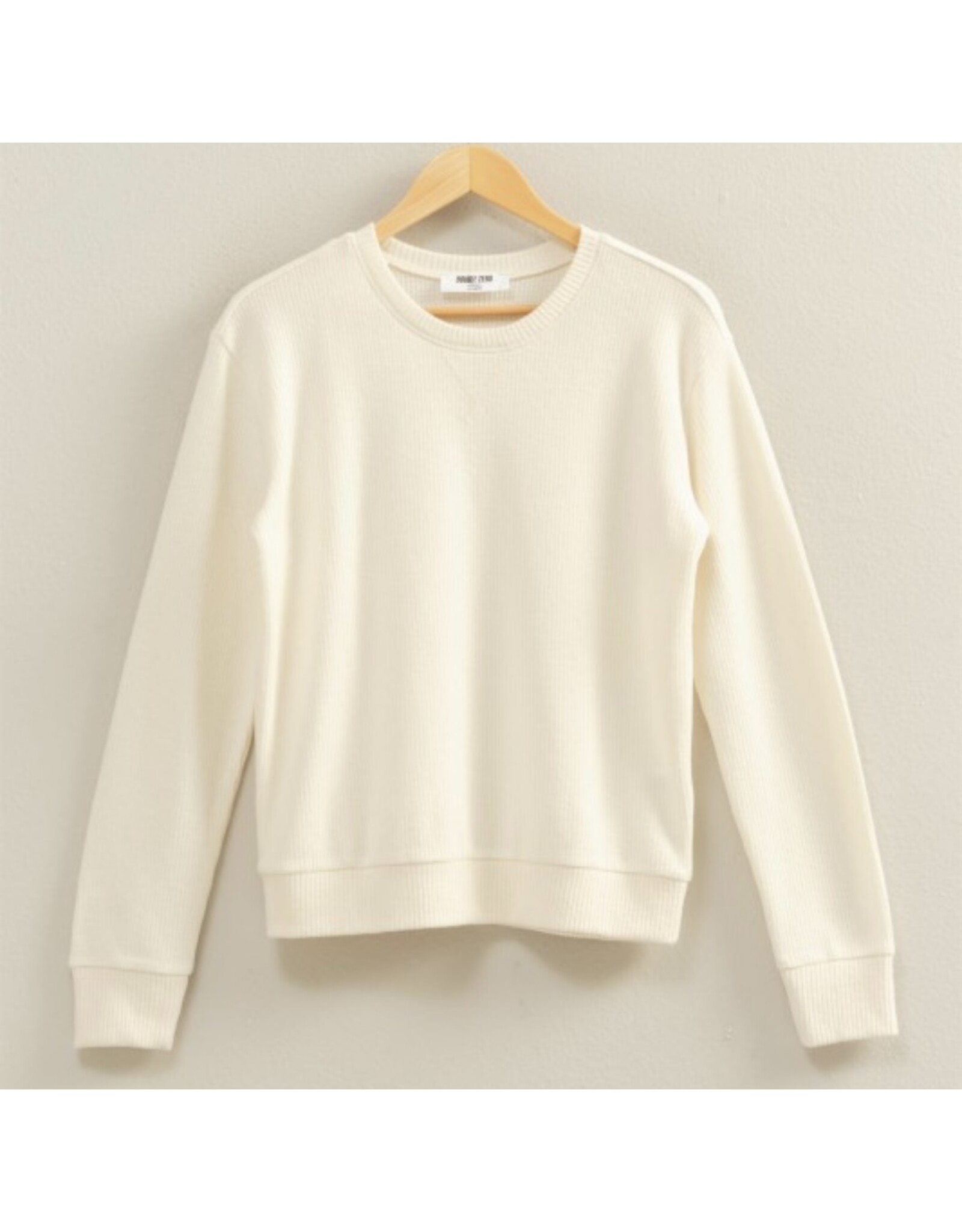 Brushed Waffle Knit L/S Top