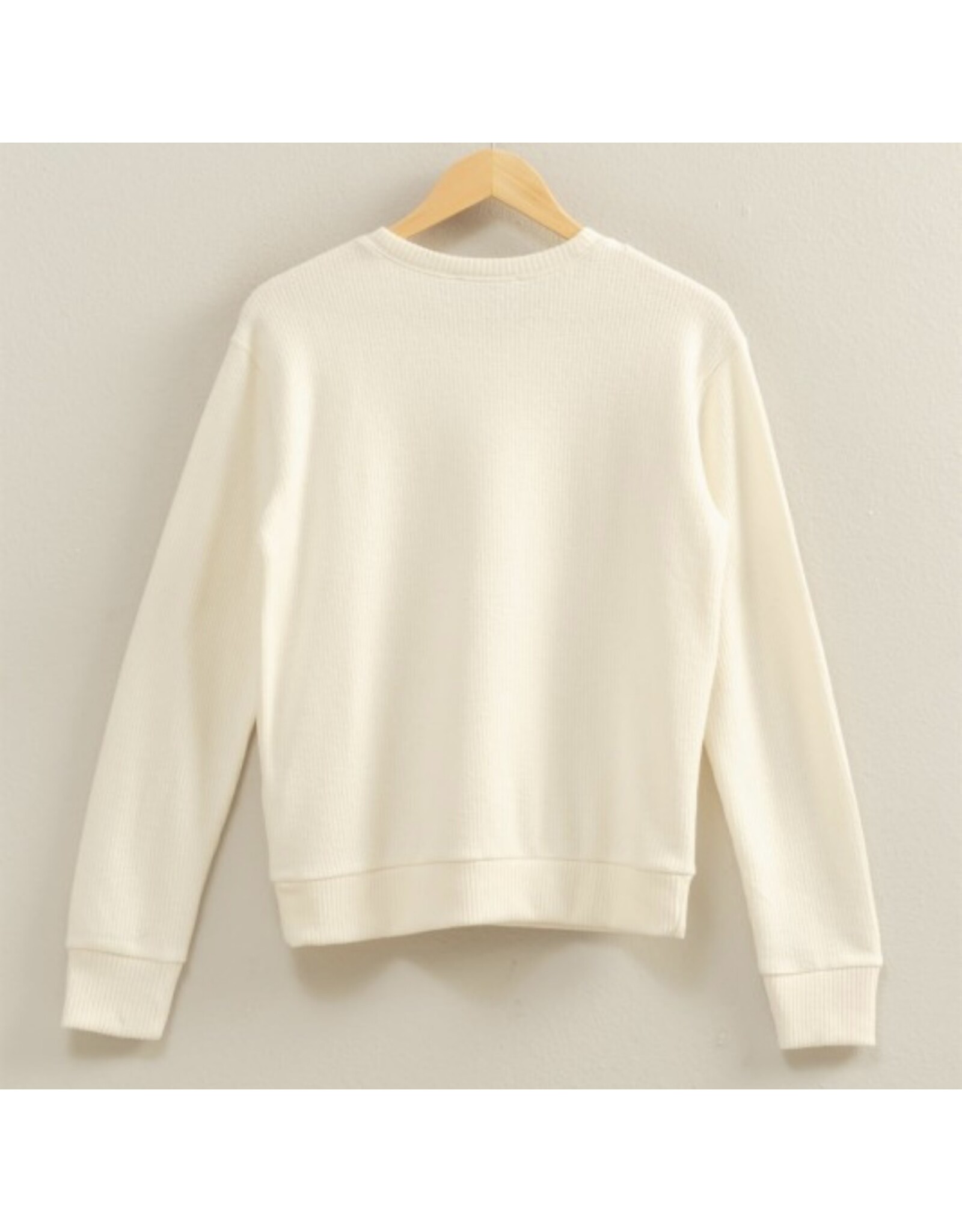 Brushed Waffle Knit L/S Top
