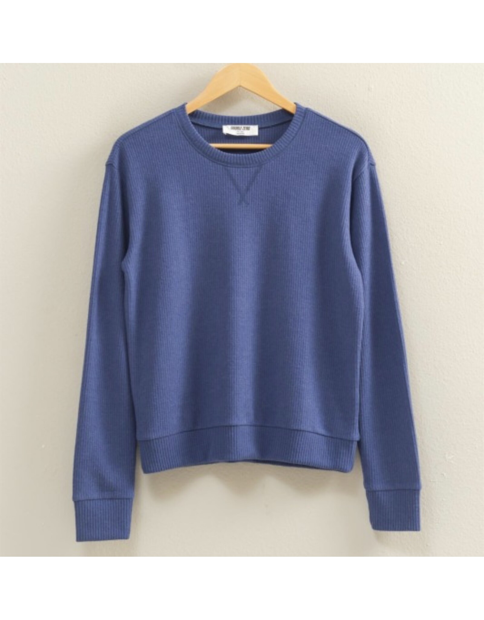 Brushed Waffle Knit L/S Top