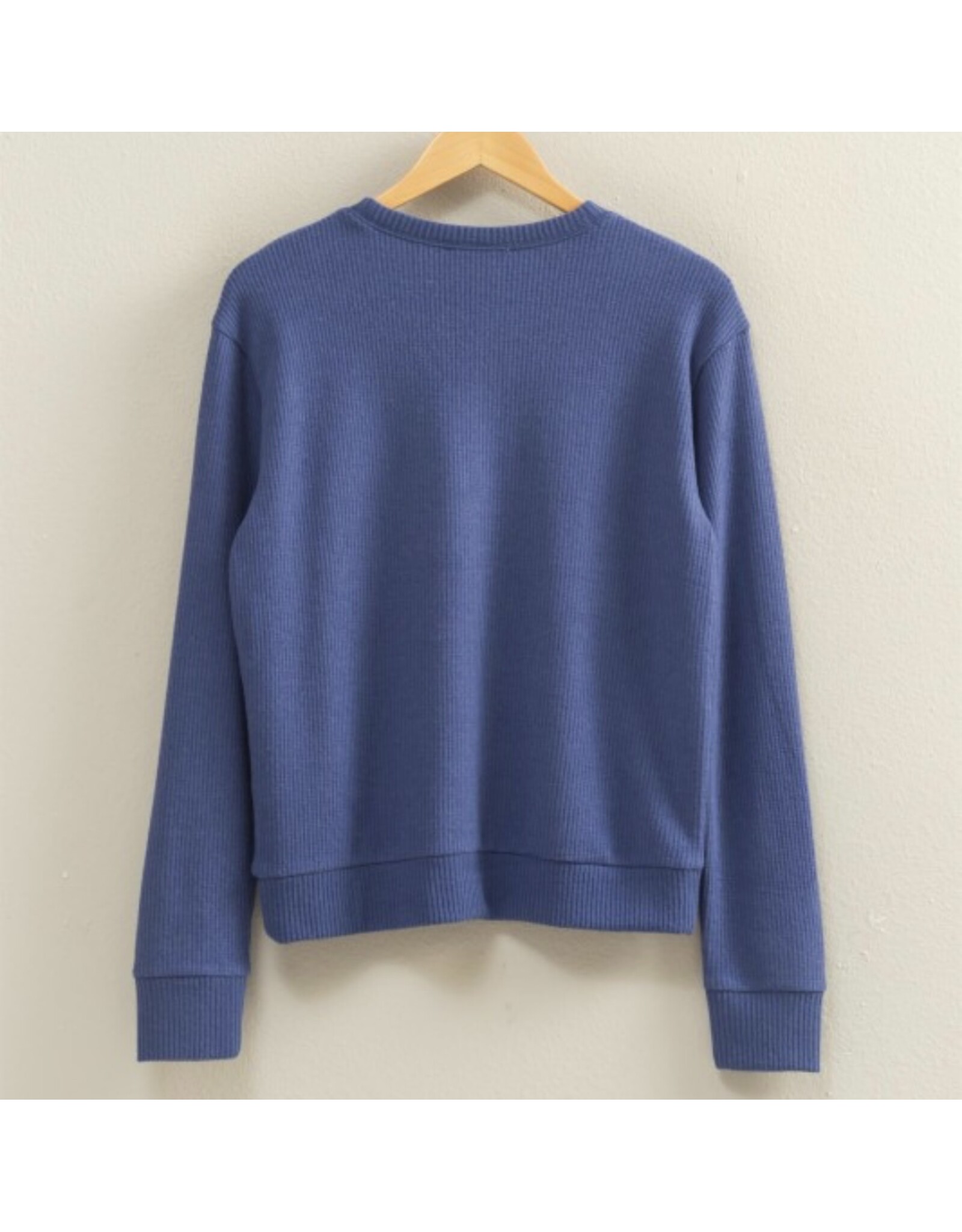 Brushed Waffle Knit L/S Top