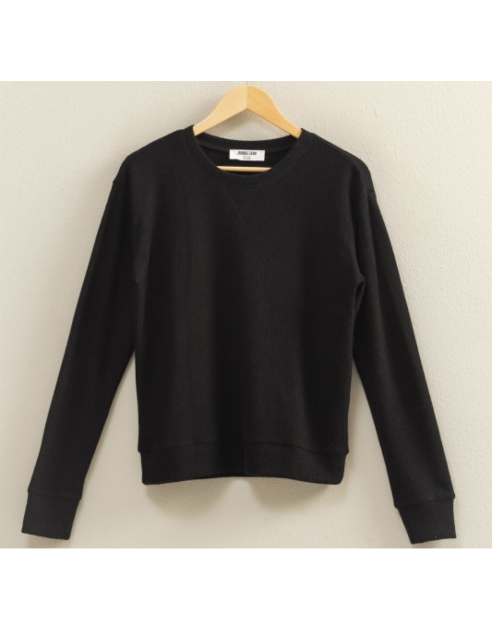 Brushed Waffle Knit L/S Top