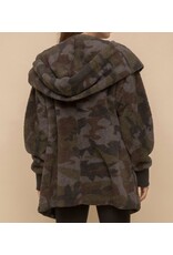 Hem and Thread Camo Sherpa Open Jacket