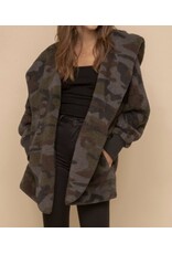 Hem and Thread Camo Sherpa Open Jacket