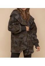 Hem and Thread Camo Sherpa Open Jacket