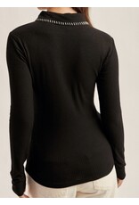 Contrast Stitch Button Down Top