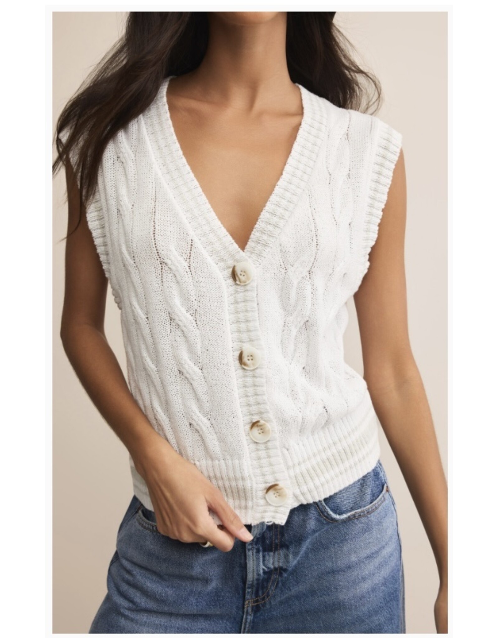 ZSupply ZSupply White Fairway Knit Vest