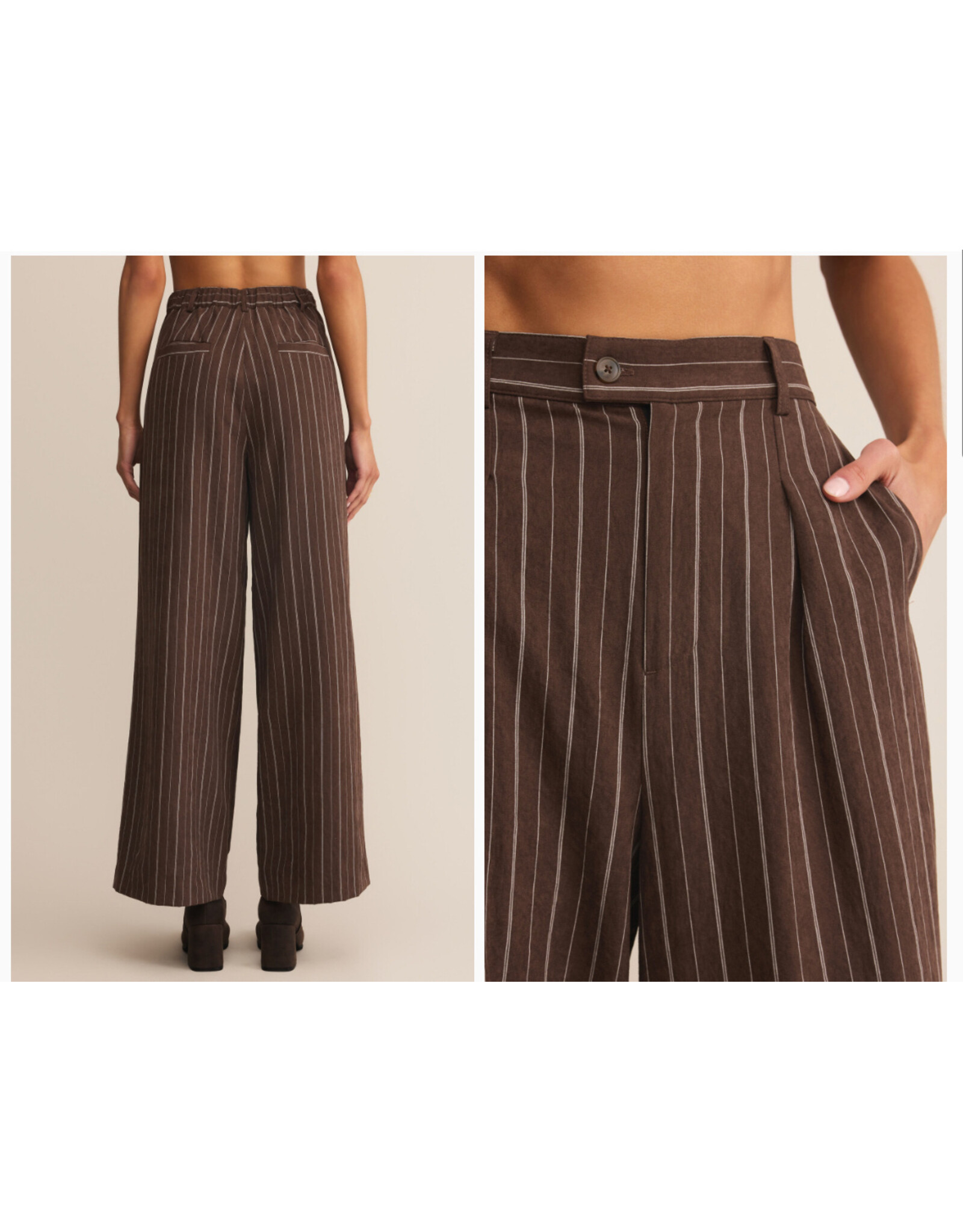 ZSupply ZSupply Alma Pinstripe Chocolate Cherry Pants