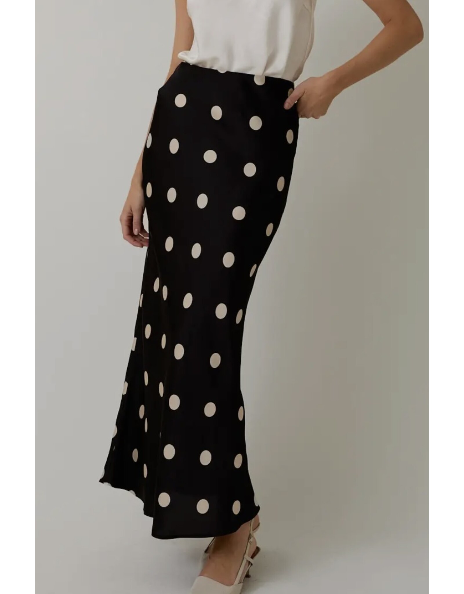 sunday edition Polka Dot Satin Midi Skirt