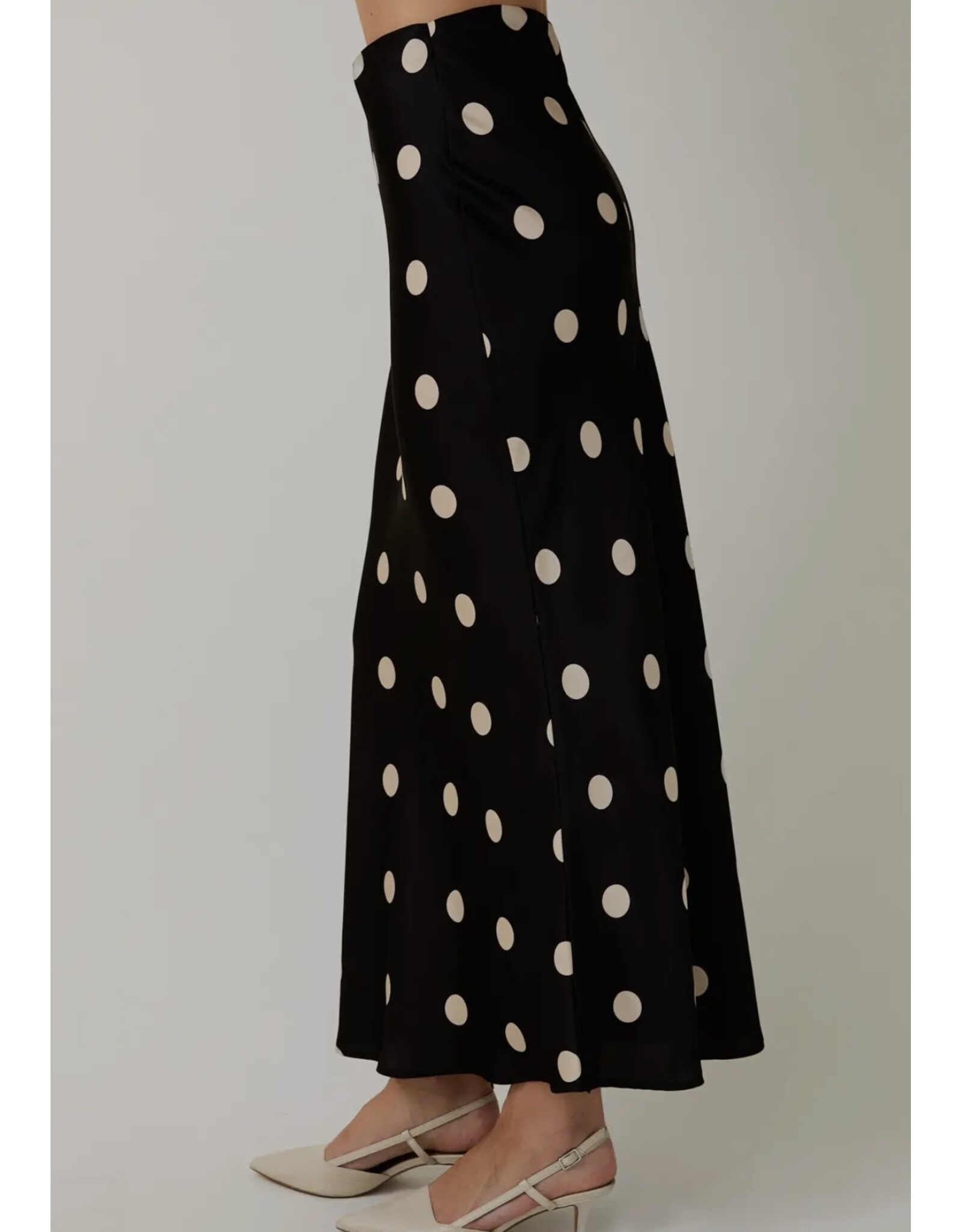 sunday edition Polka Dot Satin Midi Skirt