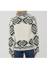 Tribal Pattern Textured Knit Sweater Jacket