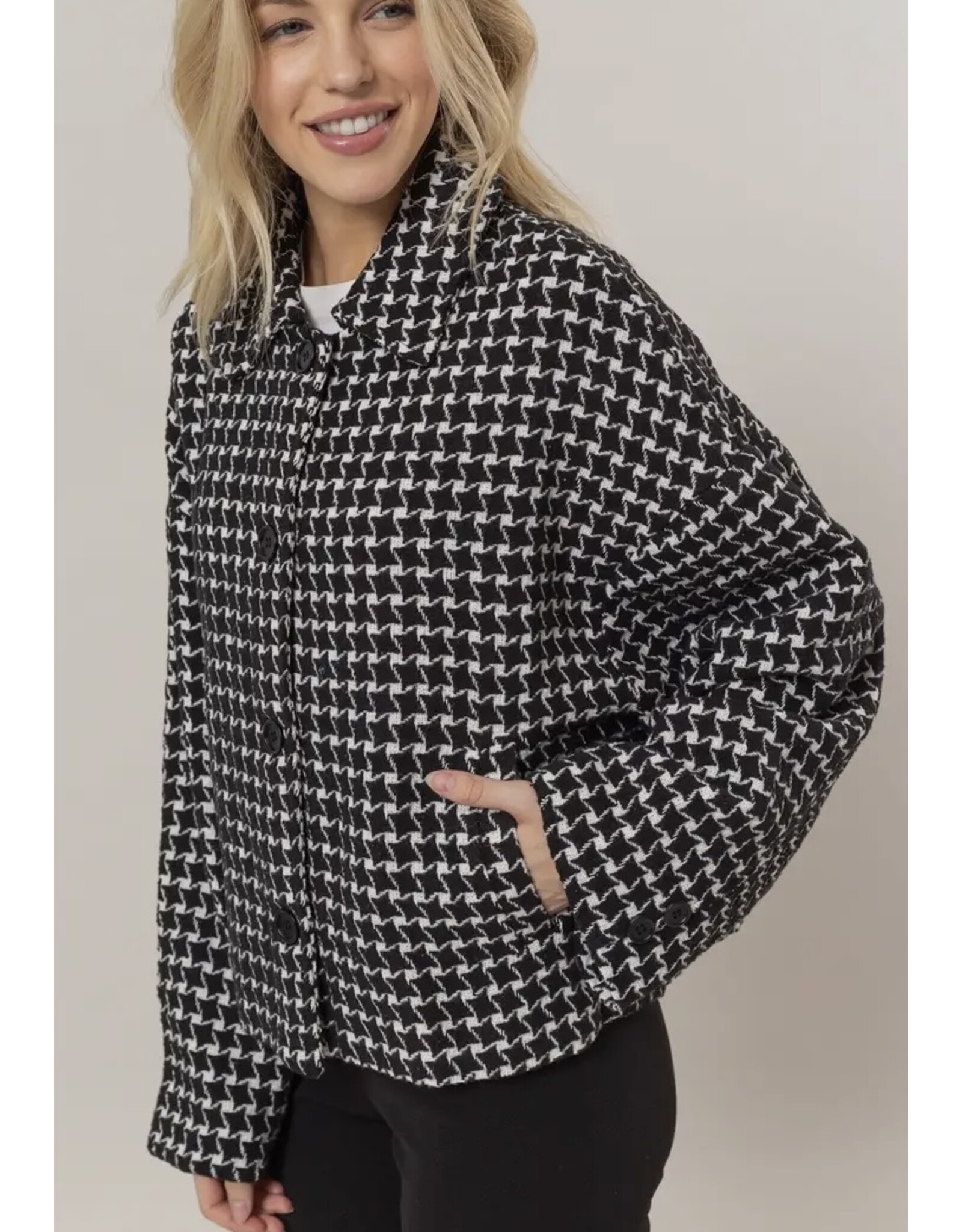 Hyfve Tweed Plaid Oversized Jacket