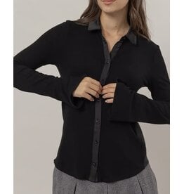 Hyfve Knit Shirt w/ Button Placket