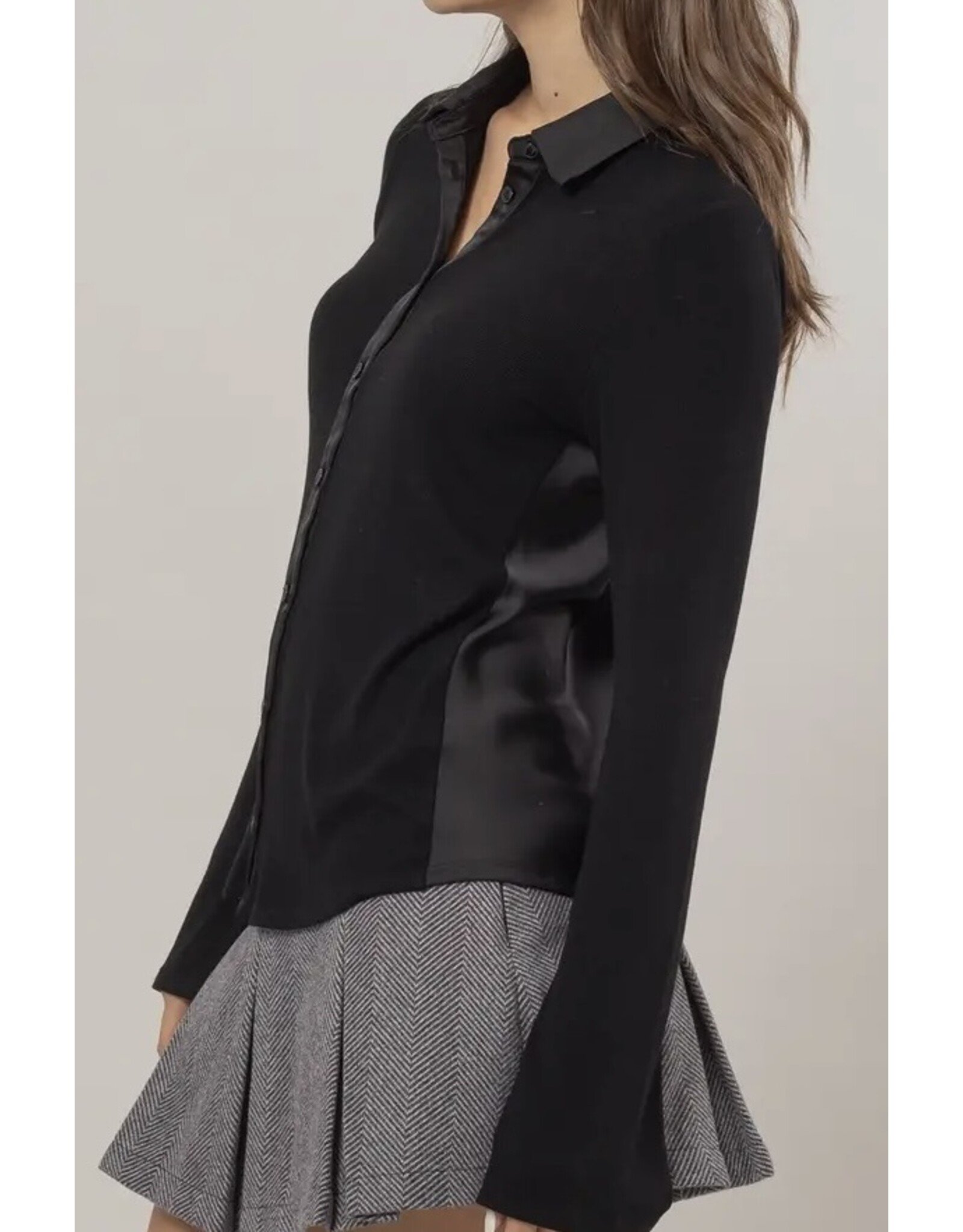 Hyfve Knit Shirt w/ Button Placket