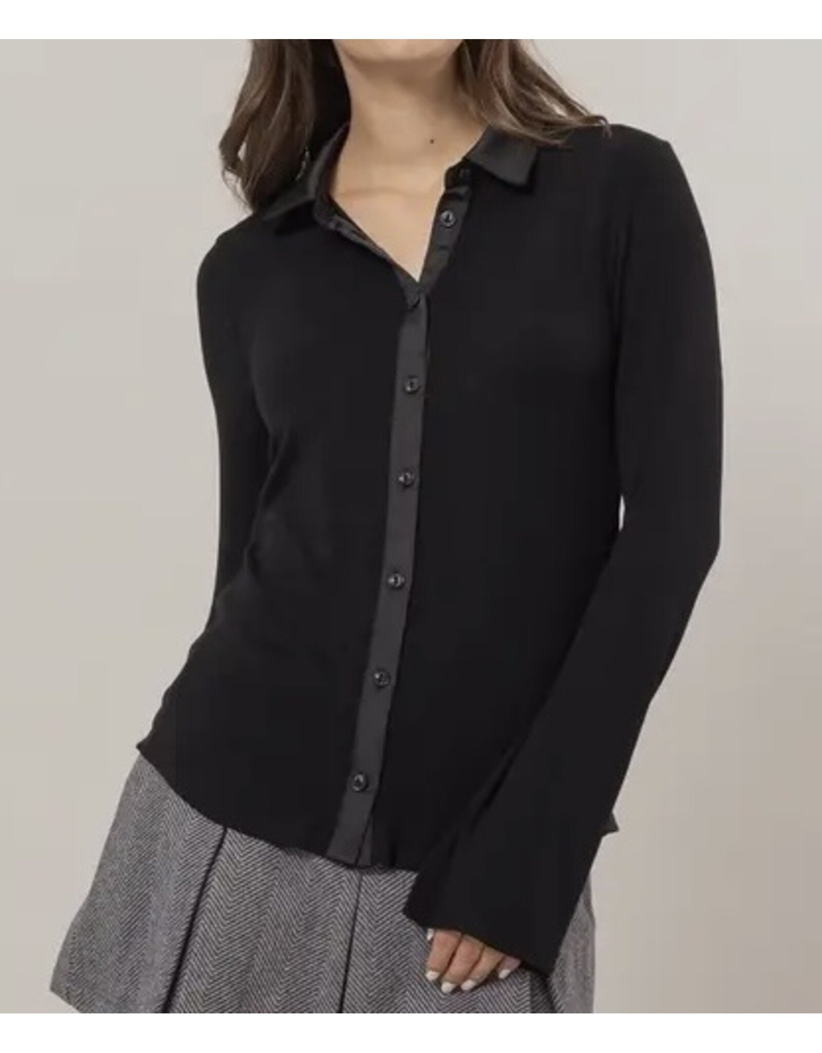 Hyfve Knit Shirt w/ Button Placket