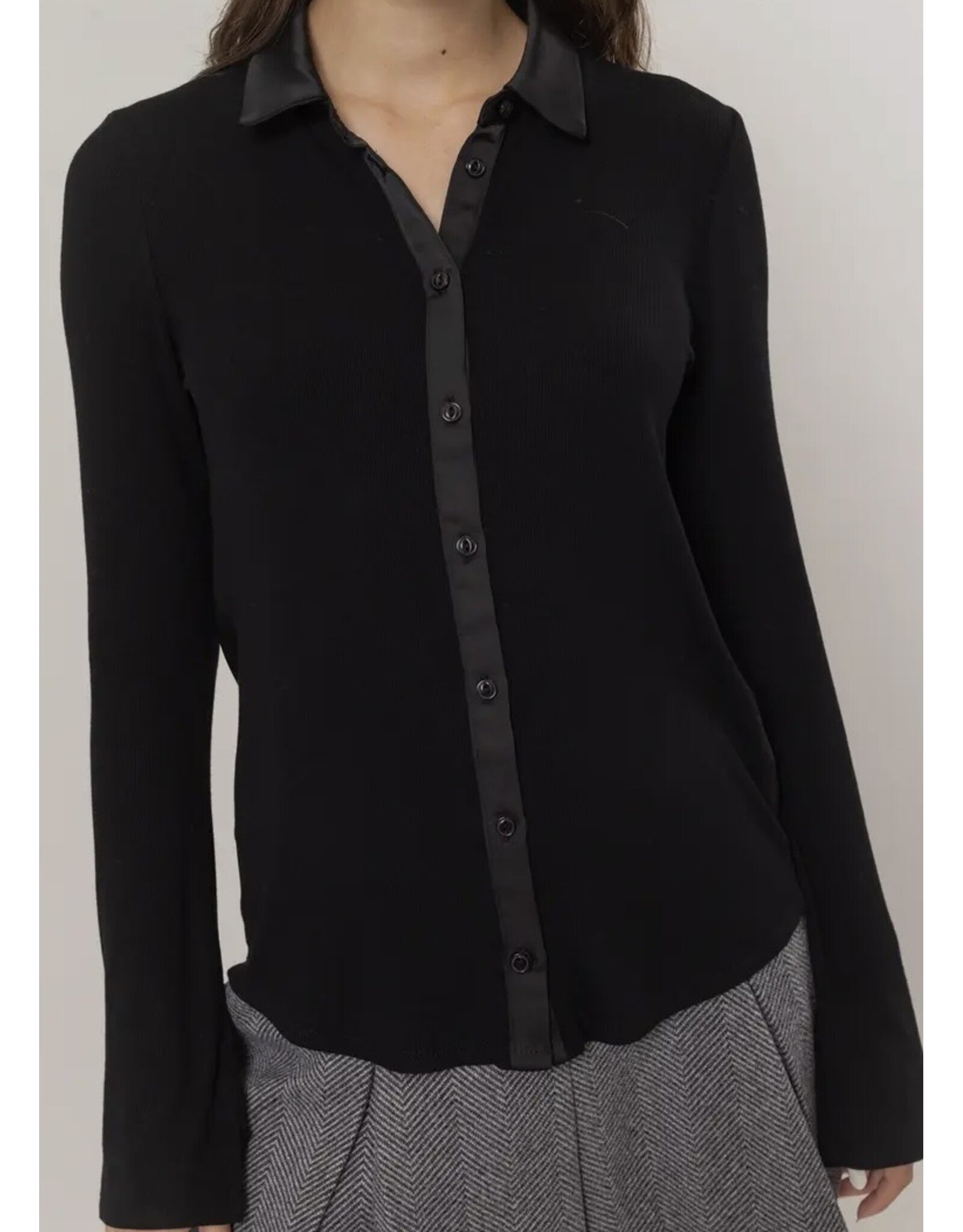 Hyfve Knit Shirt w/ Button Placket