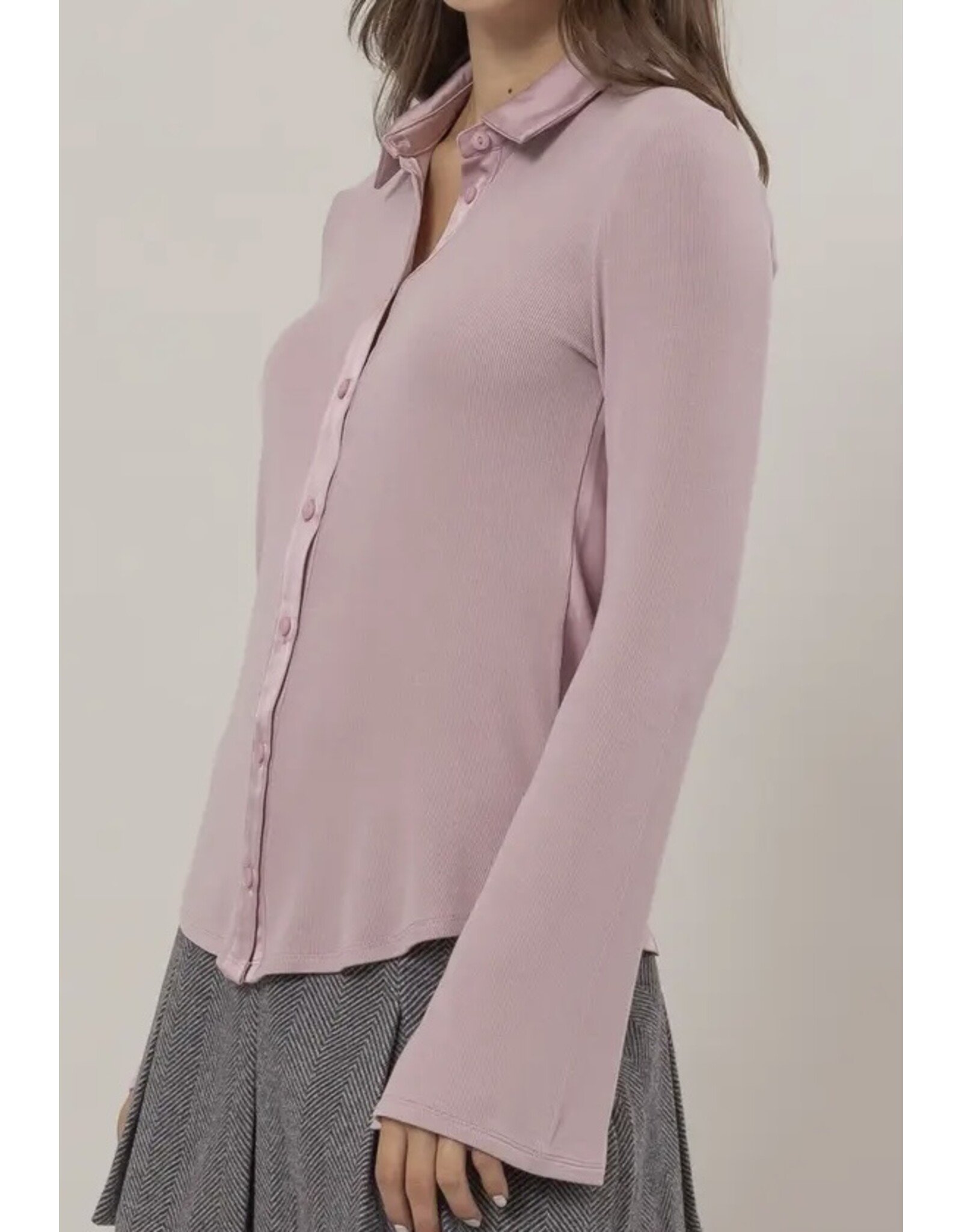 Hyfve Knit Shirt w/ Button Placket