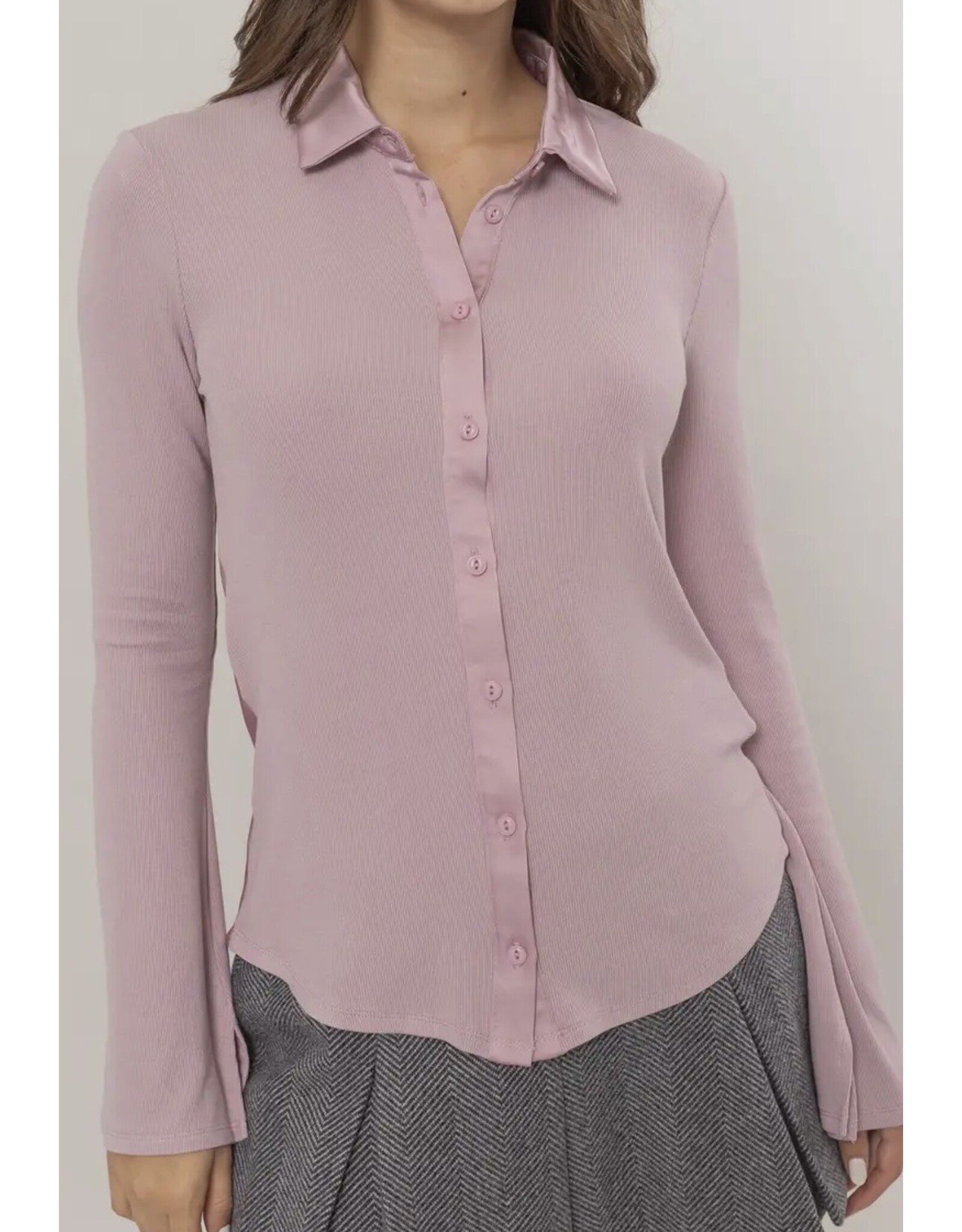 Hyfve Knit Shirt w/ Button Placket