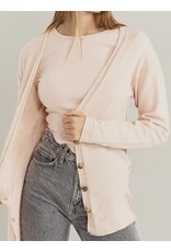 Hyfve Pale Pink Deep V-Neck Cardigan