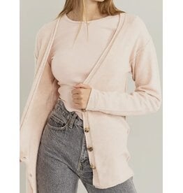Hyfve Pale Pink Deep V-Neck Cardigan