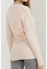 Hyfve Pale Pink Deep V-Neck Cardigan