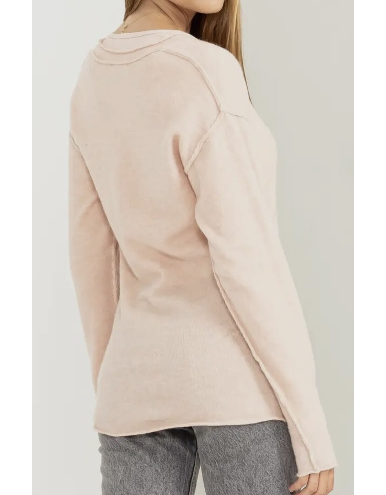 Hyfve Pale Pink Deep V-Neck Cardigan