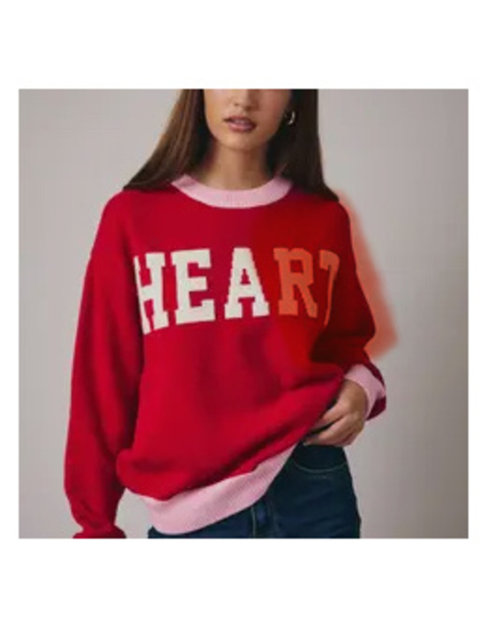 sunday edition HEART knit sweater
