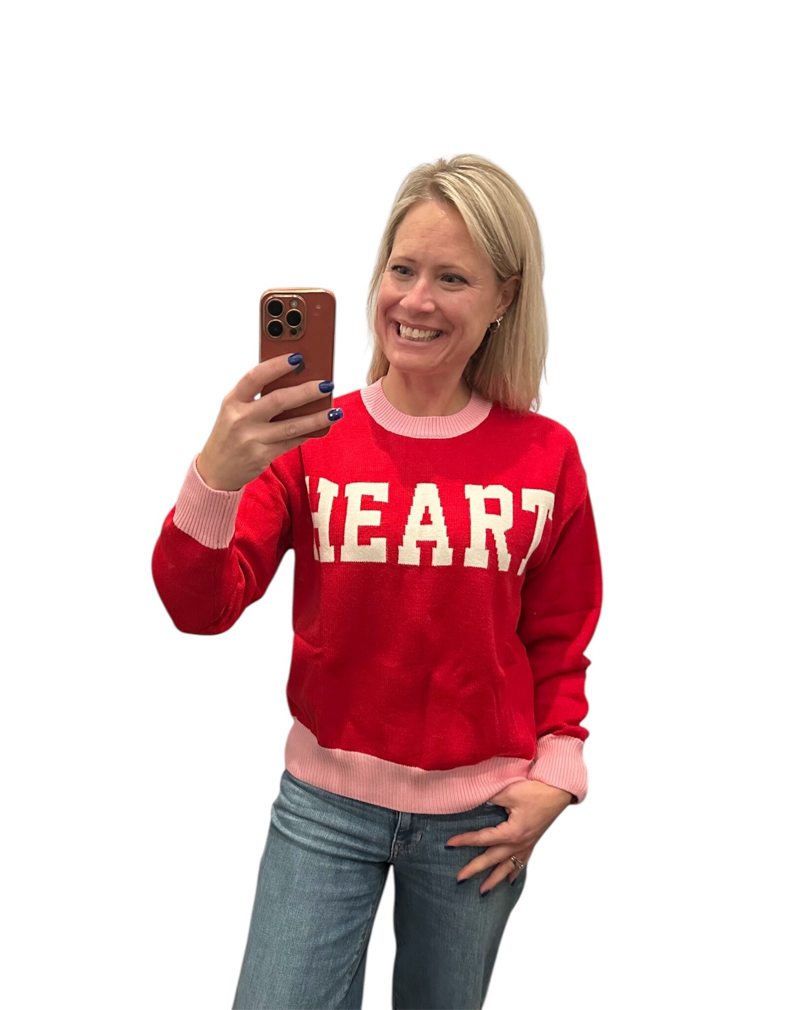 sunday edition HEART knit sweater