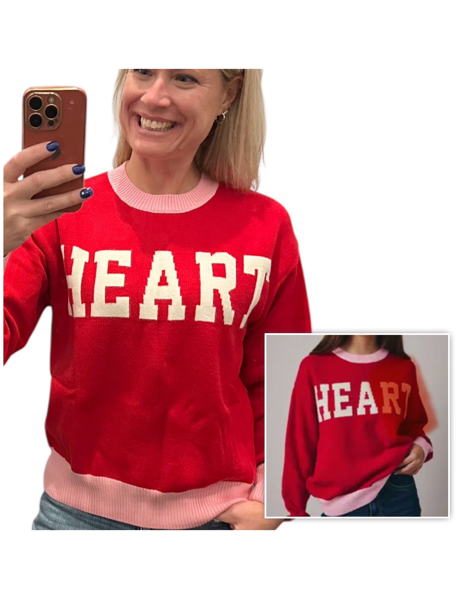 sunday edition HEART knit sweater