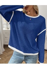 LATA Long Sleeve Crewneck Knit Pullover