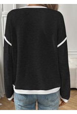 LATA Long Sleeve Crewneck Knit Pullover