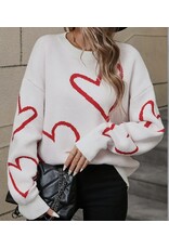 suhkasa White w/ Red Heart Sweater