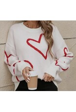 suhkasa White w/ Red Heart Sweater
