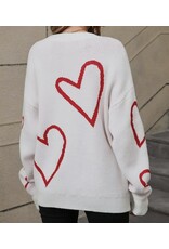 suhkasa White w/ Red Heart Sweater