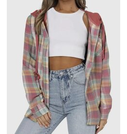 suhkasa Plaid Button-Up Hoody Jacket