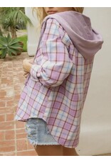 suhkasa Plaid Button-Up Hoody Jacket