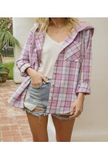 suhkasa Plaid Button-Up Hoody Jacket