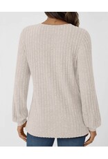 suhkasa Textured Knit V-Neck Top