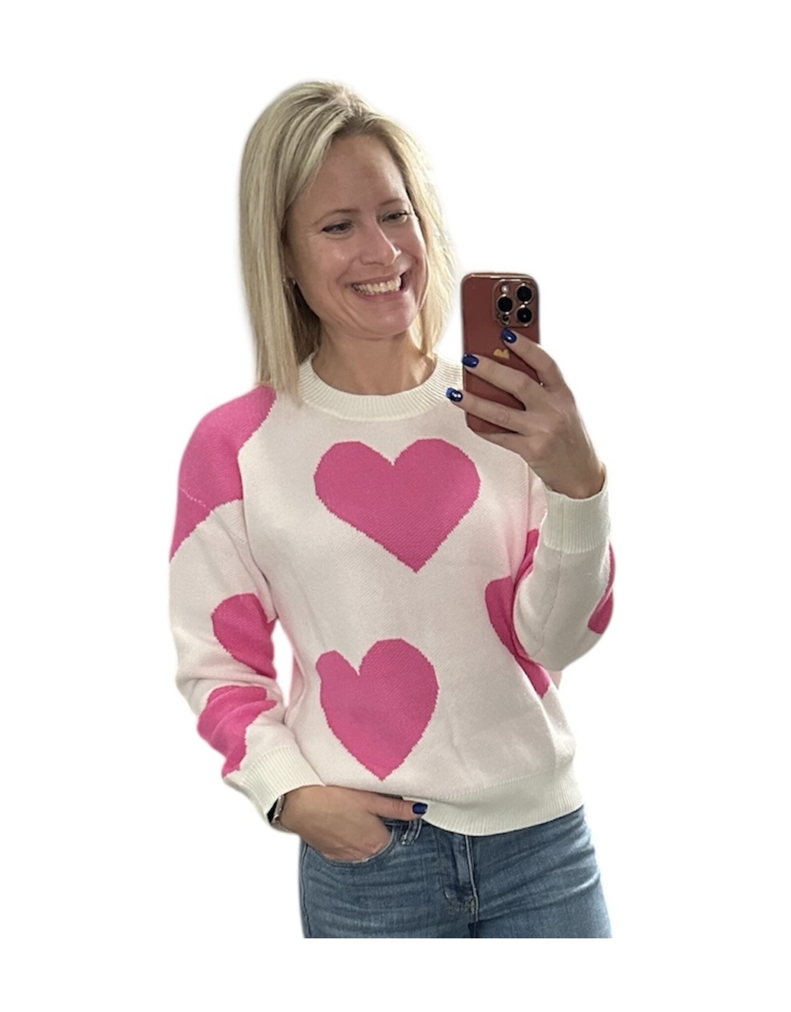 suhkasa Valentine Heart Knit Sweater