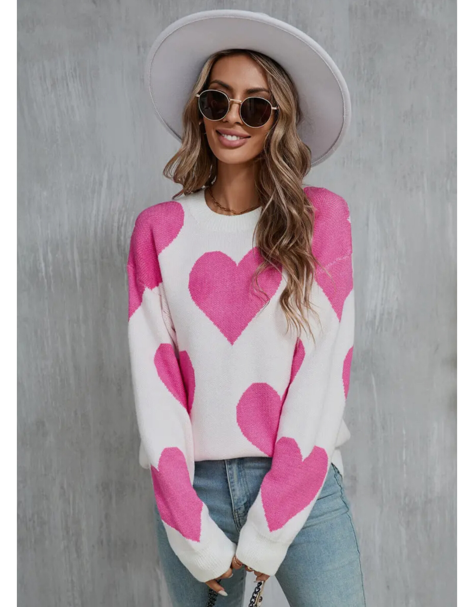 suhkasa Valentine Heart Knit Sweater