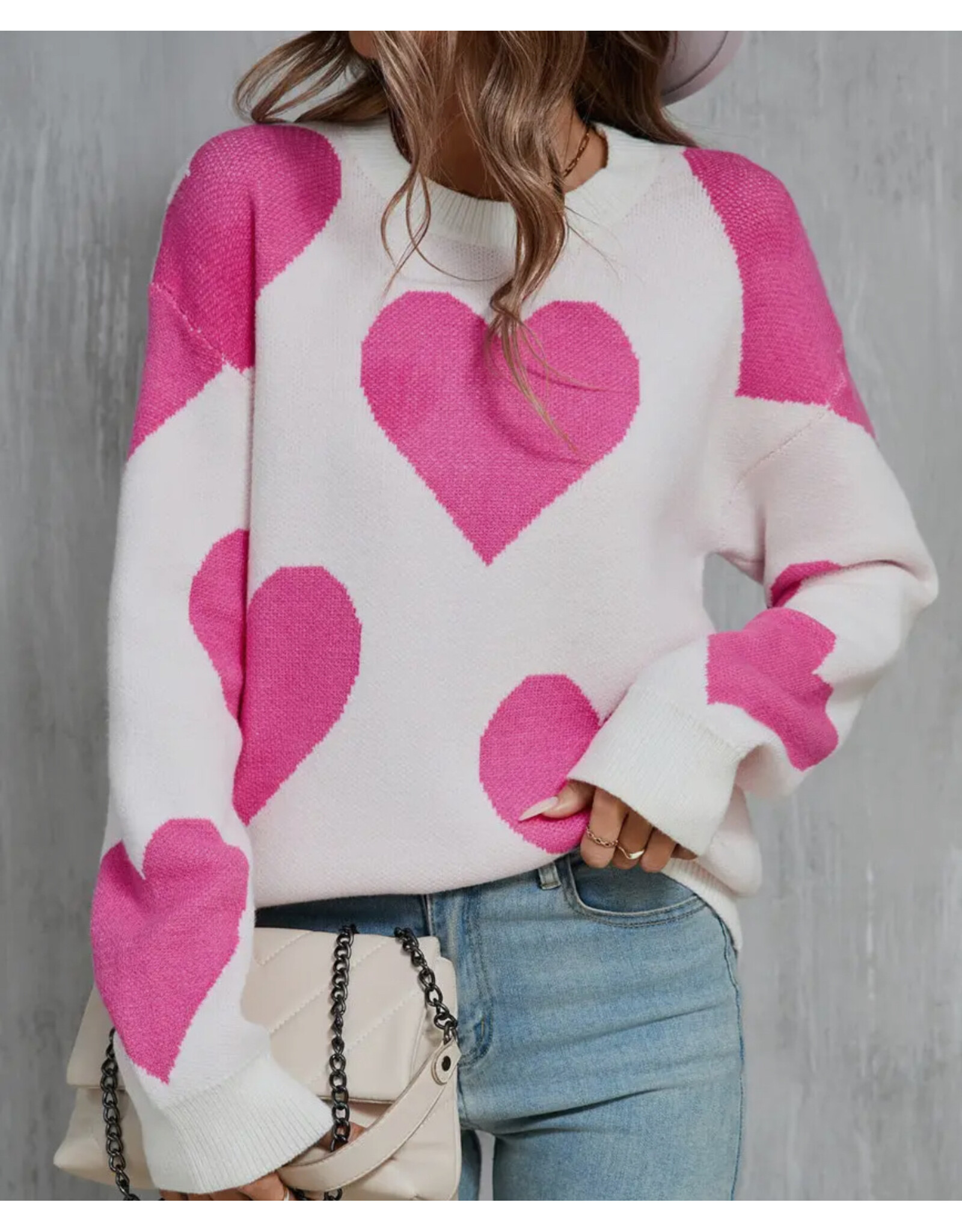 suhkasa Valentine Heart Knit Sweater