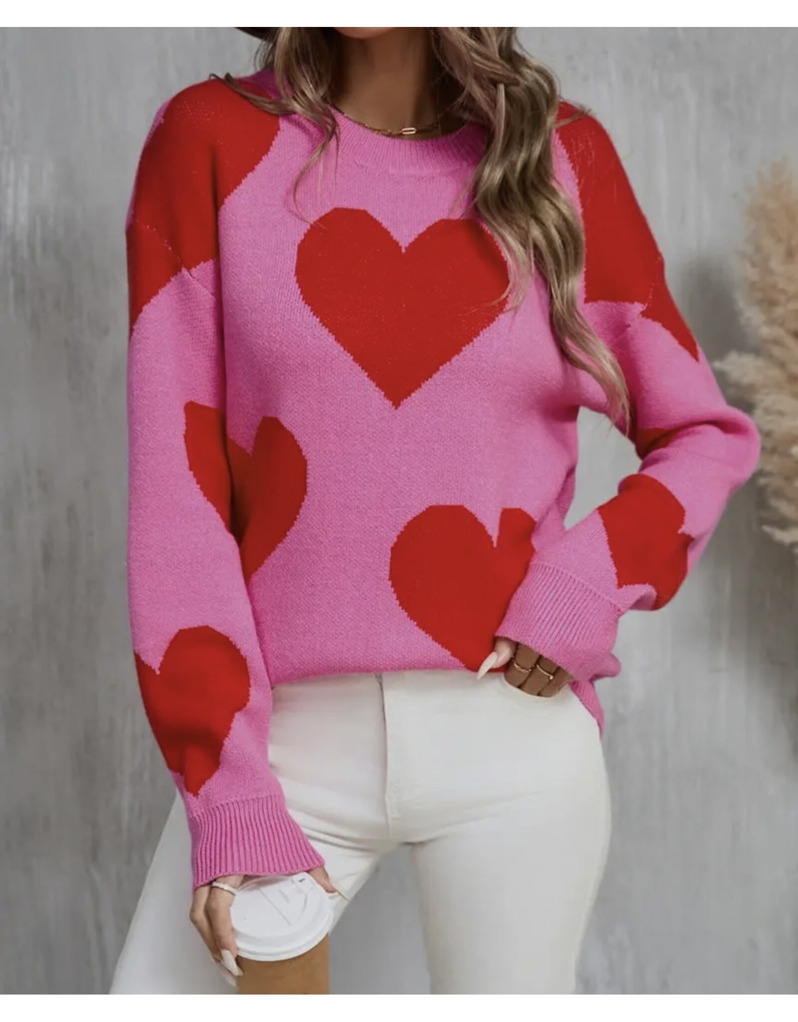 suhkasa Valentine Heart Knit Sweater