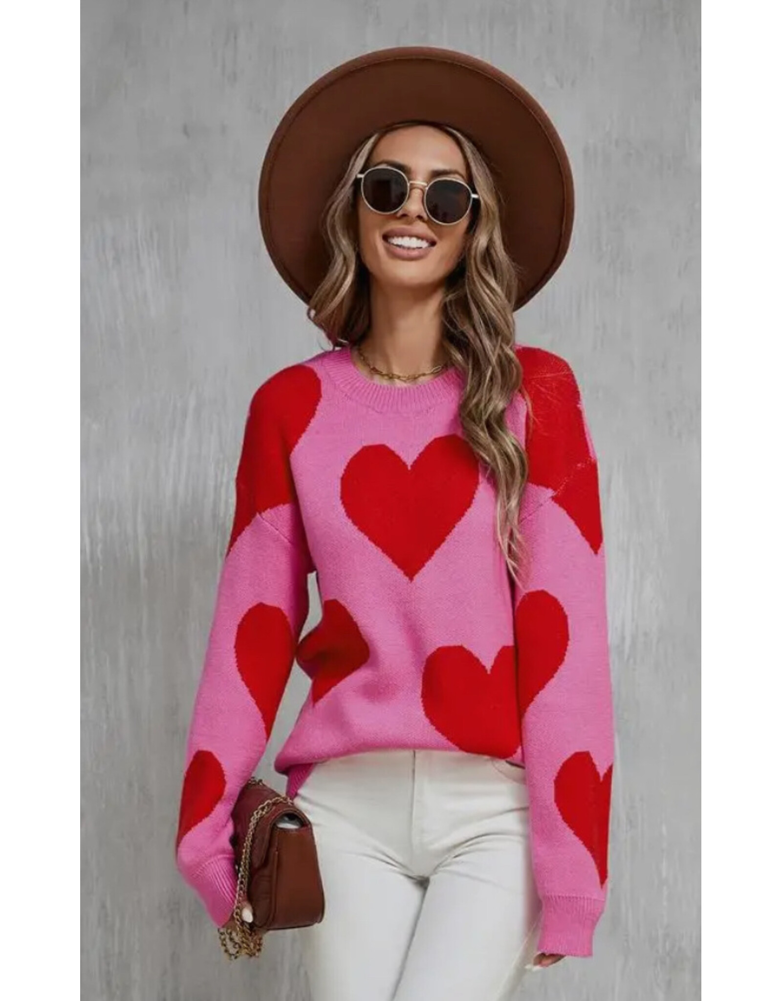 suhkasa Valentine Heart Knit Sweater